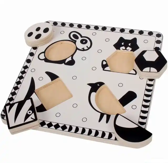 Hit Sezóny Puzzle pro nejmenší - Vkládačka černobílá, Ryba (Bigjigs)