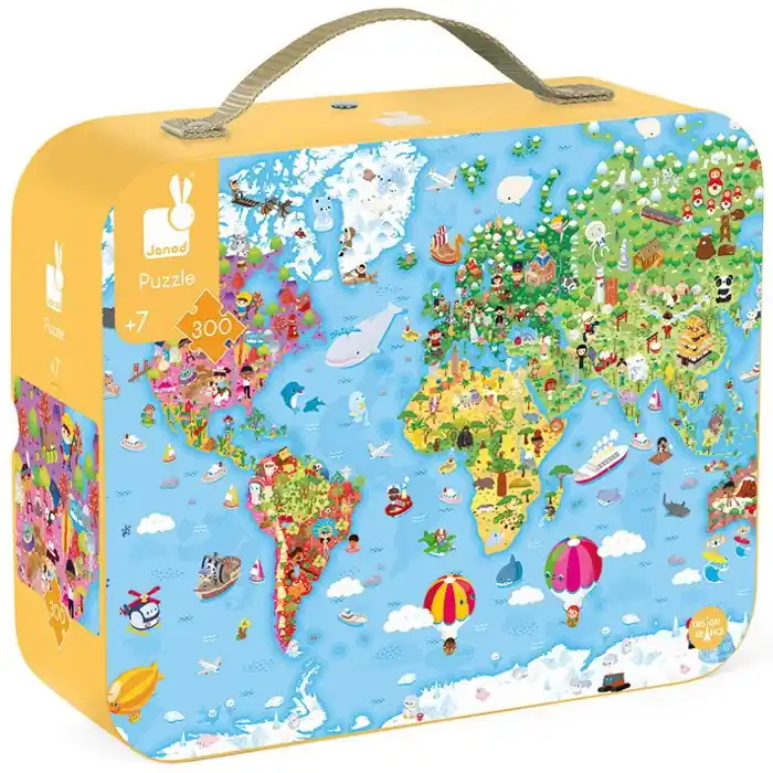 Puzzle v kufříku - Mapa světa velká, 300 dílků (Janod) Objednat Nyní