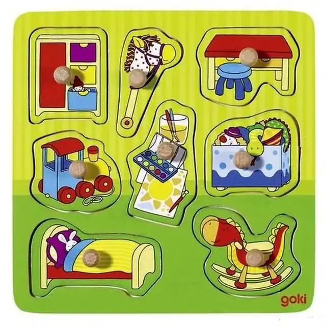 Puzzle vkládací - Dětský pokoj, 8ks (Goki) Oblíbený