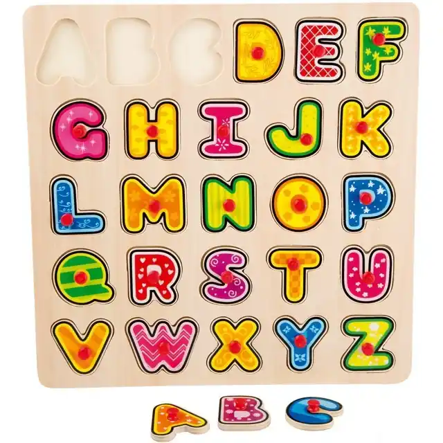 Bezpečná Platba Puzzle výukové - Abeceda na desce s úchyty (Small foot)