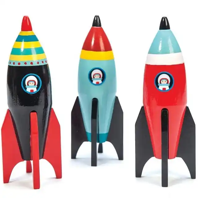 Časově Omezené Raketa - Dřevěná barevná, 1ks (Le Toy Van)