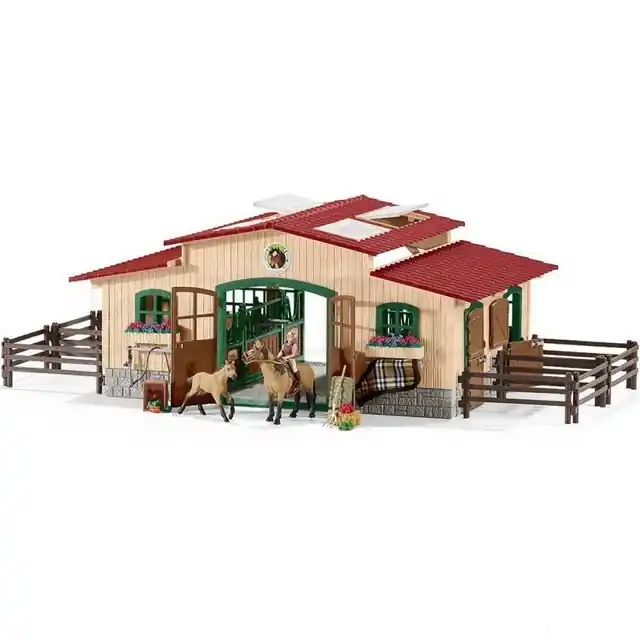 Schleich - Jezdecký klub, Stáj velká s koňmi a vybavením Dokud Zásoby Vydrží