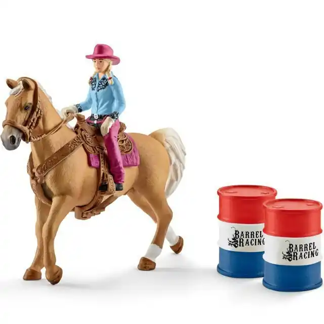 Schleich - Kůň s jezdcem, Kovbojka s barely Levný