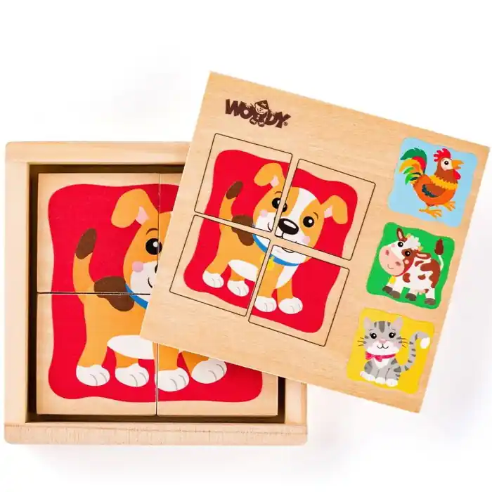 Skládací obrázky - první puzzle zvířátka, 16ks (Woody) Bezpečná Platba