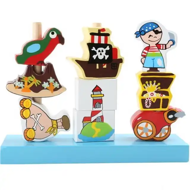 Skládačka - Nasazování na tyč, Piráti (Small foot) Must-Have