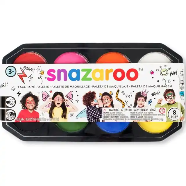 Jen Po Omezenou Doba Snazaroo - Sada 8 barev na obličej, 8x18ml (400 obličejů)