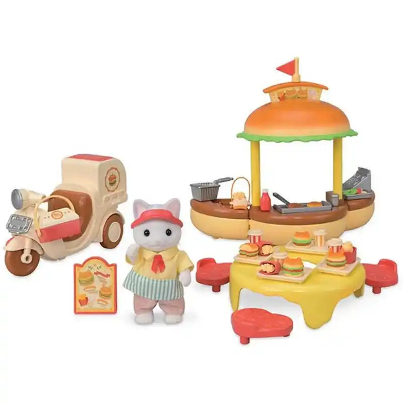 Super Cena Sylvanian Families - Obchod, Pojízdný stánek s hamburgery