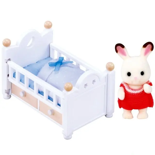 Dokud Zásoby Vydrží Sylvanian Families - Set, Miminko čokoládových králíčků s dětskou postýlkou