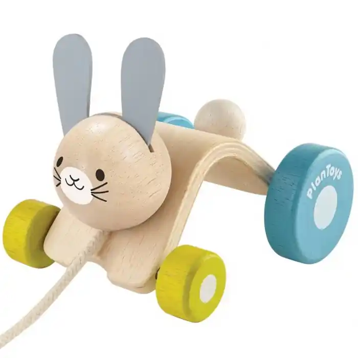 Jen Po Omezenou Doba Tahací hračka - Skákající zajíc (PlanToys)