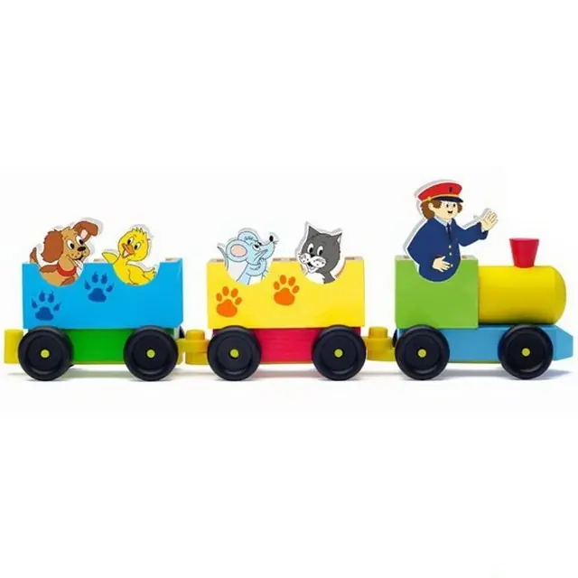 Vlak skládací - Vláček se zvířátky (Woody) Omezená Nabídka